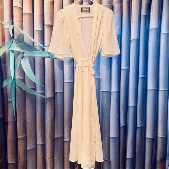 Reformation Rhodes Midi Dress in Ivory - Picture 5 of 10